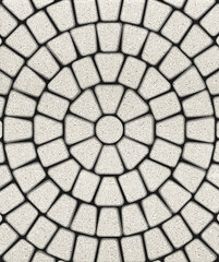 Тротуарная плитка Выбор круговая Классико, Стандарт, Белый, 60 мм